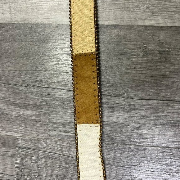 COLORBLOCK Neutral Tone Brown White Belt Medium - Picture 2 of 5